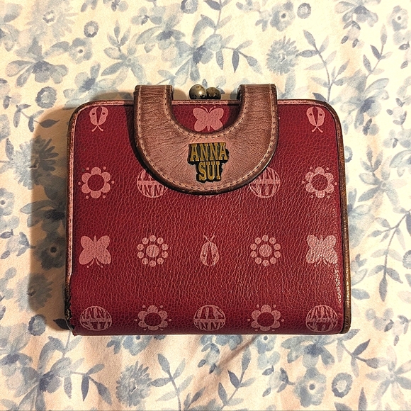Anna Sui Vintage Monogram Purple Wallet - Picture 1 of 6